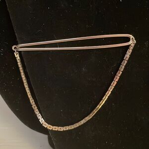 Vintage-1930s-Art Deco Hickok double gold tone tie bar w/Herringbone swag